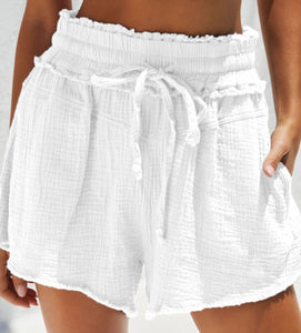 Gabby Gauze Shorts (White)