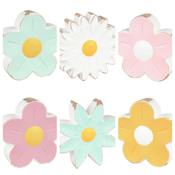 PREORDER: 3" Wooden Flowers in Assorted Shapes