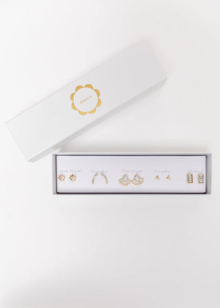 Bold In Gold Box Earring Set
