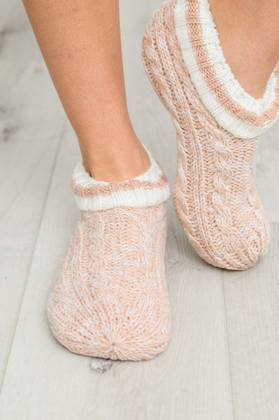 Cable Knit Faux Fur Slipper Boot