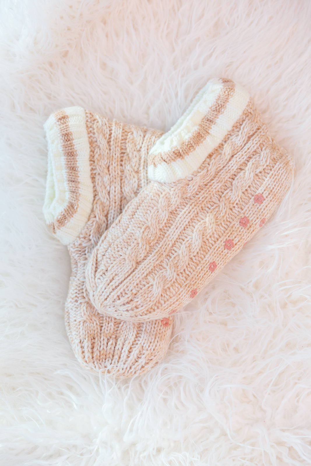 Cable Knit Faux Fur Slipper Boot
