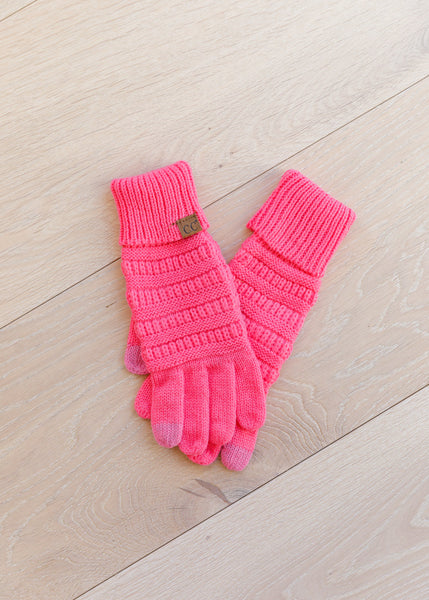 Got You Covered Knit Gloves In Candy Pink