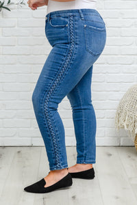 Karina Relaxed Fit Braided Side Seam Detail Jeans