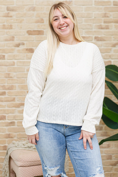 Keep Me Here Knit Sweater in Cream