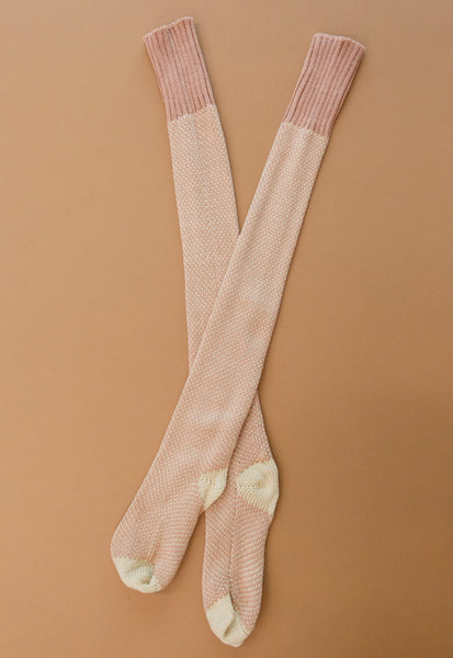 Knitted Lounge Socks In Pink
