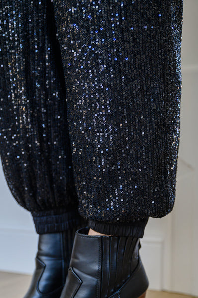 Life Of The Party Black Sequin Pants