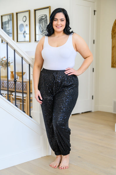 Life Of The Party Black Sequin Pants