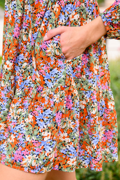 Loving Life Tiered Knee Length Floral Dress