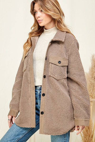 PREORDER: Estes Sherpa Jacket in Taupe