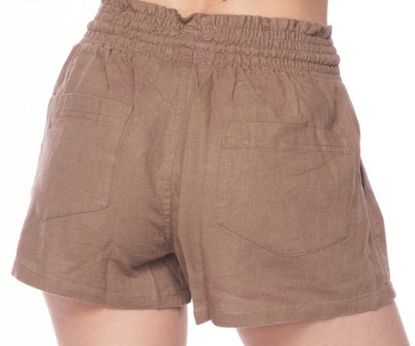 Curve (mocha) Lazy Day Linen Shorts