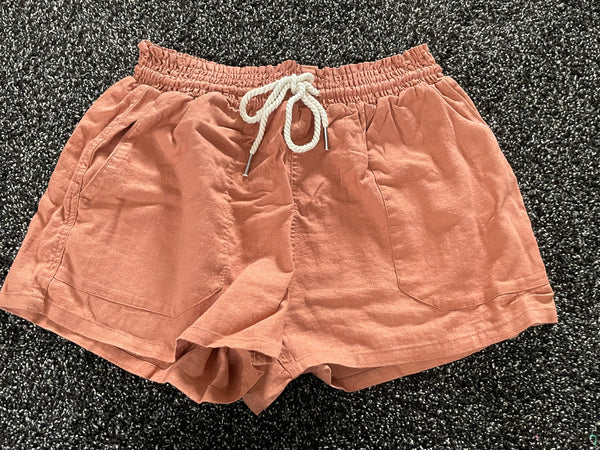 Curve (Clay) Lazy Day Linen Shorts