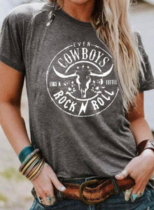 Cowboys & rock and roll tee