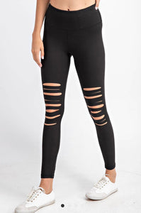 Lacey distressed leggings